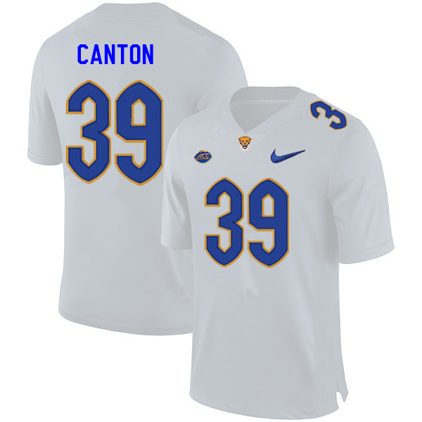 Men #39 Myles Canton Pitt Panthers College Football Jerseys Sale-White